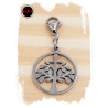 C/ MOSQUETON ARBOL DE LA VIDA CALADO EN CIRCULO P/ PULSERA DIJE