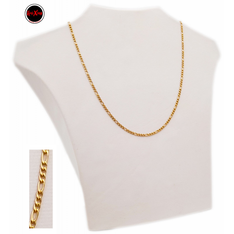 FIGARO PLANA 0.8NK (2.9MM)-45CM DORADO ACERO CADENA