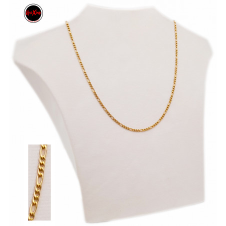 DORADO FIGARO PLANA 0.8NK (2.9MM) - 50CM ACERO CADENA