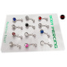 BLISTER x12 7/4.5MM SURTIDO OMBLIGO CURVO C/ STRASS GRANDE PIERCING