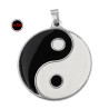 38MM MEDALLON MACIZO YIN Y YANG DOBLE ESMALTE DIJE DIJE