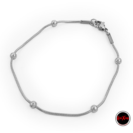 COLA DE RATA C/ CINCO BOLITAS SEPARADAS 19 CM PULSERA