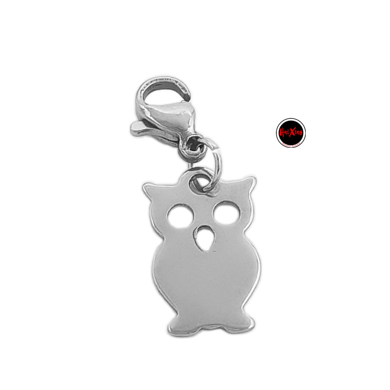BUHO PLANO C/ MOSQUETON P/ PULSERA DIJE