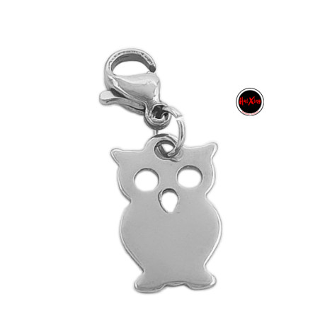 BUHO PLANO C/ MOSQUETON P/ PULSERA DIJE