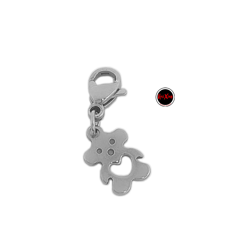 C/ MOSQUETON OSITO CHIQUITO PLANO P/ PULSERA DIJE