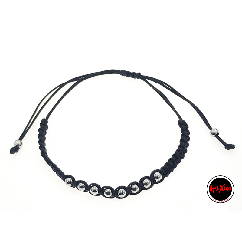 HILO NEGRO C/ 8 BOLITAS REGULABLE PULSERA / TOBILLERA