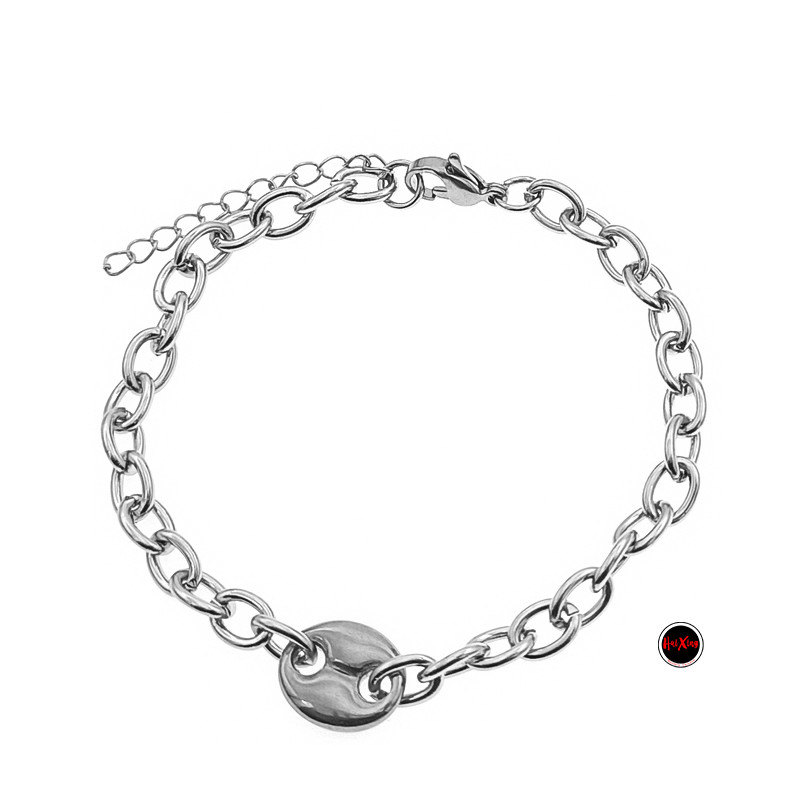 CENTRO OVALADO Y ESLABON GRANDE 18+5 CM PULSERA