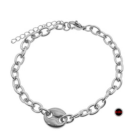 CENTRO OVALADO Y ESLABON GRANDE 18+5 CM PULSERA