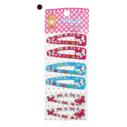 PACK X12 HEBILLAS TIC TAC FANTASIA C/ MARIPOSAS DOS POR COLOR EFECTO BRILLITO