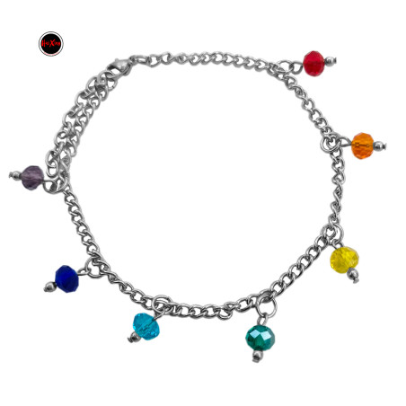 SIETE CHAKRAS 20 + 3 CM PULSERA / TOBILLERA