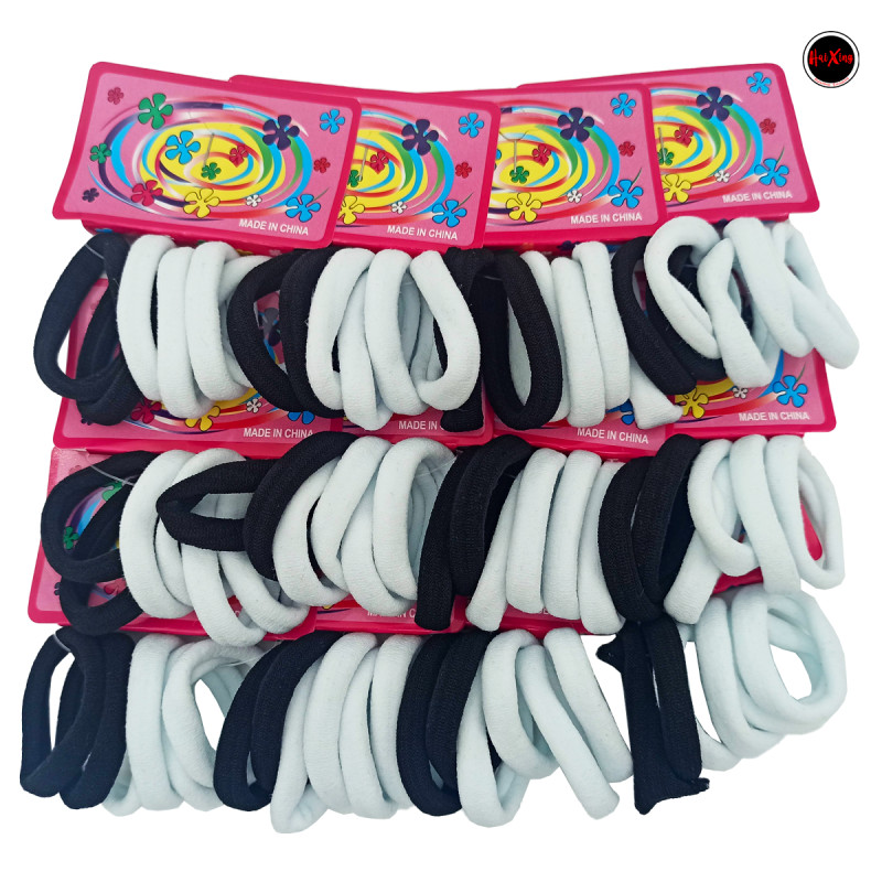 PACK X 72 UNIDADES BLANCO Y NEGRO CLAROS MEDIANAS (3CM DIAMETRO SIN ESTIRAR) COLITAS