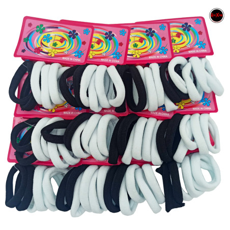 PACK X 72 UNIDADES BLANCO Y NEGRO CLAROS MEDIANAS (3CM DIAMETRO SIN ESTIRAR) COLITAS