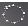 CORAZONES DE PERLAS 3D EN ESLABONES ALARGADOS 18+5 CM PULSERA