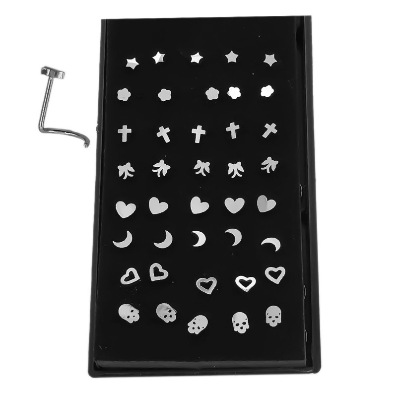 CURVO BLISTER X40 FORMAS SURTIDAS DE NARIZ PERNO CURVO NOSTRIL PIERCING