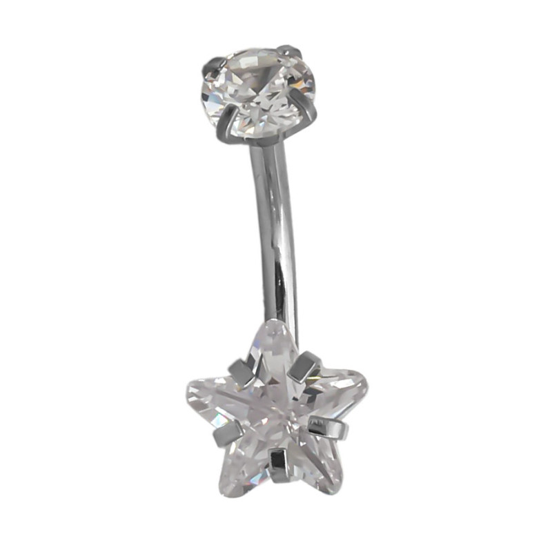 PIERCING OMBLIGO ESTRELLA CRISTAL ACERO QUIRURGICO PIERCING