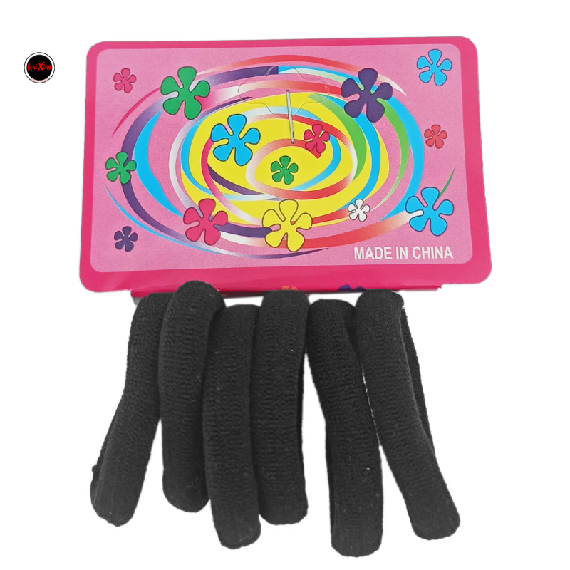 PERSONAL X6 UNUDADES NEGRO 4CM APROX. DIAMETRO SIN ESTIRAR COLITAS