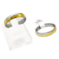 CURVA X6 ALIANZAS COMBINADA 4MM ALIANZA PREMIUM SUPER BRILLO ACERO ANILLO