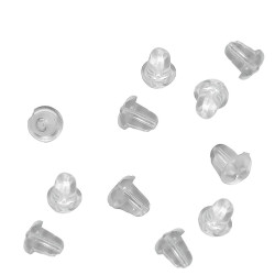 50 PARES (100 UNIDADES) TRABAS 4*5MM AROS SILICONA CHICA