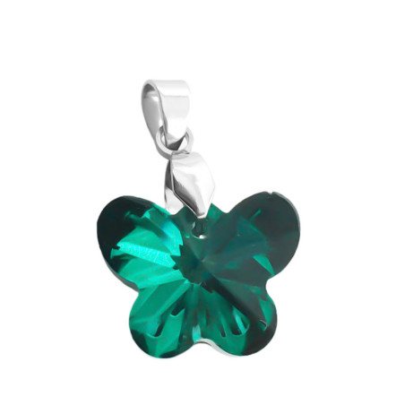 ESMERALDA 18*15MM VERDE MARIPOSA DE CRISTAL FACETADO DIJE
