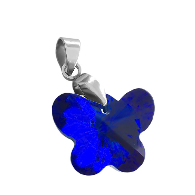 AZUL 18*15MM MARIPOSA DE CRISTAL FACETADO DIJE