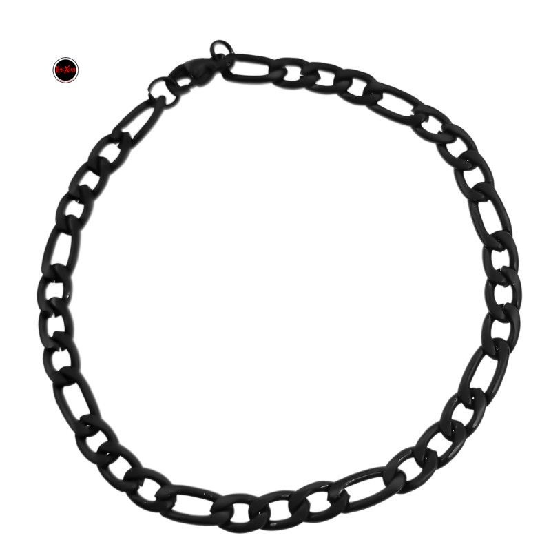 NEGRO FIGARO PLANA 1.2 (4.5MM) - 20CM PULSERA A.Q. PULSERA