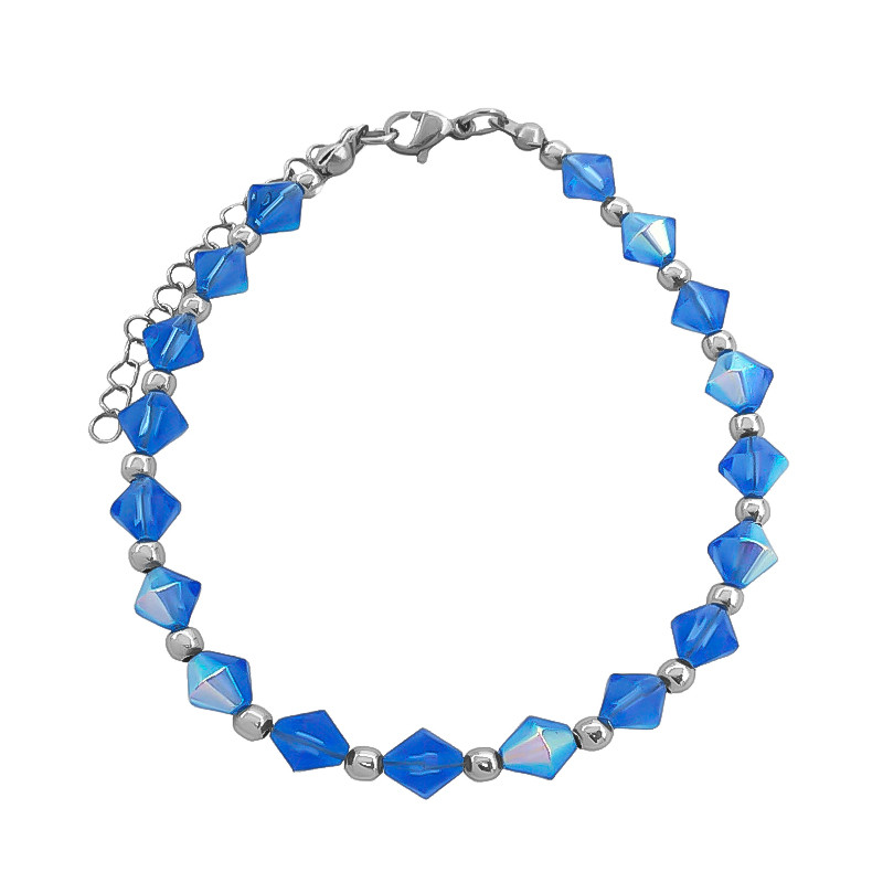 AZUL AB CONO GRANDE Y BOLITA 18+4 CM PULSERA / TOBILLERA
