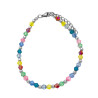 MULTICOLOR CRISTAL DOS CONOS FACETADOS 4MM Y BOLITAS 18+3.5CM PULSERA / TOBILLERA