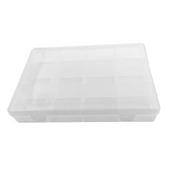 CAJA PLASTICA 16*11CM PROFUNDIDAD 2.6CM 12 DIVISIONES