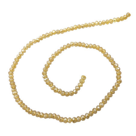 4MM DORADO TRASLUCIDO AB CLARO CUENTA DE VIDRIO FACETADA TIRA