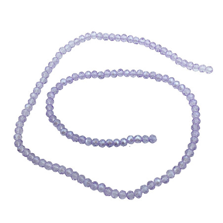 4MM LILA TRASLUCIDO AB CUENTA FACETADA PERFORADA VIDRIO TIRA