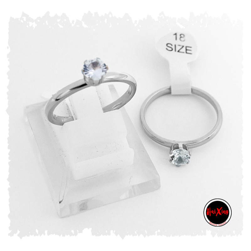 UNIDAD BRILLANTE FLEJE ANCHO CUBIC ZIRCON ANILLO