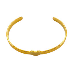 DORADO ESCLAVA CENTRO CORAZON FLEJE PUNTILLADO 5MM-65MM MEDIA CANA ACERO DORADO PULSERA