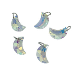 MINI LUNA 10*20MM C/ ARGOLLA CRISTAL AB FACETADO DIJE