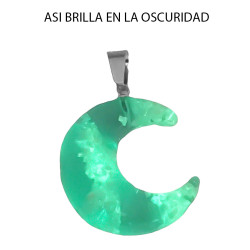 ROSA BRILLA EN LA OSCURIDAD LUNA C/ CIELO DIJE