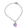 LILA Y AZUL CORAZON Y BOLITAS 18+3CM PULSERA / TOBILLERA