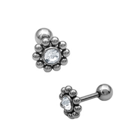 UNIDAD FLOR CENTRO DE STRASS HELIX ROSCA INTERNA PIERCING