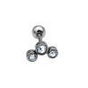 UNIDAD TRES CILINDROS EN V CUBIC ZIRCON HELIX TREPADOR ROSCA INTERNA PIERCING