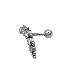 UNIDAD BOLITAS Y CINCO CILINDROS CUBIC ZIRCON HELIX TREPADOR ROSCA INTERNA PIERCING