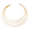 DORADO FANTASIA FINA CINCO LINEAS ONDULADAS TIPO CHOKER GARGANTILLA