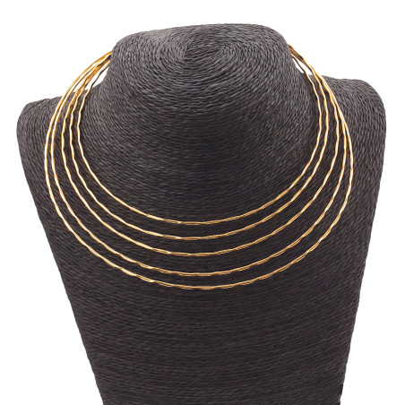 DORADO FANTASIA FINA CINCO LINEAS ONDULADAS TIPO CHOKER GARGANTILLA