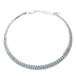 CHOKER REGULABLE 2 LINEAS C/ STRASS CRISTAL 7MM FANTASIA FINA