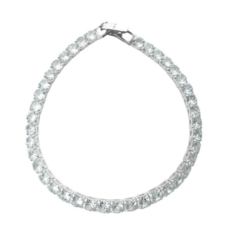 BLANCO C/ CIERRE UNA LINEA DE STRASS CUBIC CRISTAL 4MM-18 CM FANTASIA FINA PREMIUM PULSERA