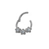 TRES FLORES CENTRO DE STRASS ARGOLLA CLICKER C/ BISAGRA PIERCING