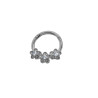 TRES FLORES CENTRO DE STRASS ARGOLLA CLICKER C/ BISAGRA PIERCING