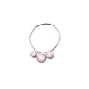 BLANCO C/ TRES CILINDROS STRASS ROSA CRISTAL ARO O ARGOLLITA DE NARIZ NOSE STUO PIERCING