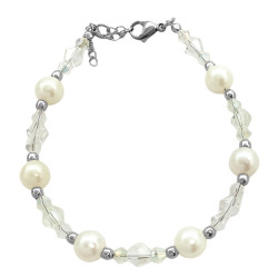 CRISTAL C/ SEIR PERLAS GRANDES Y CONOS DE DOS TAMAÑOS 19+3CM PULSERA