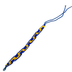 ANCHA ONDA HILO AZUL Y AMARILLO BOCA OJAL ANCHO 10MM-25CM REGULABLE PULSERA / TOBILLERA