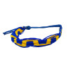 ANCHA ONDA HILO AZUL Y AMARILLO BOCA OJAL ANCHO 10MM-25CM REGULABLE PULSERA / TOBILLERA