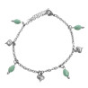 VERDE PLENO CORAZONES 3D CUATRO GOTAS 21 + 4 CM PULSERA / TOBILLERA