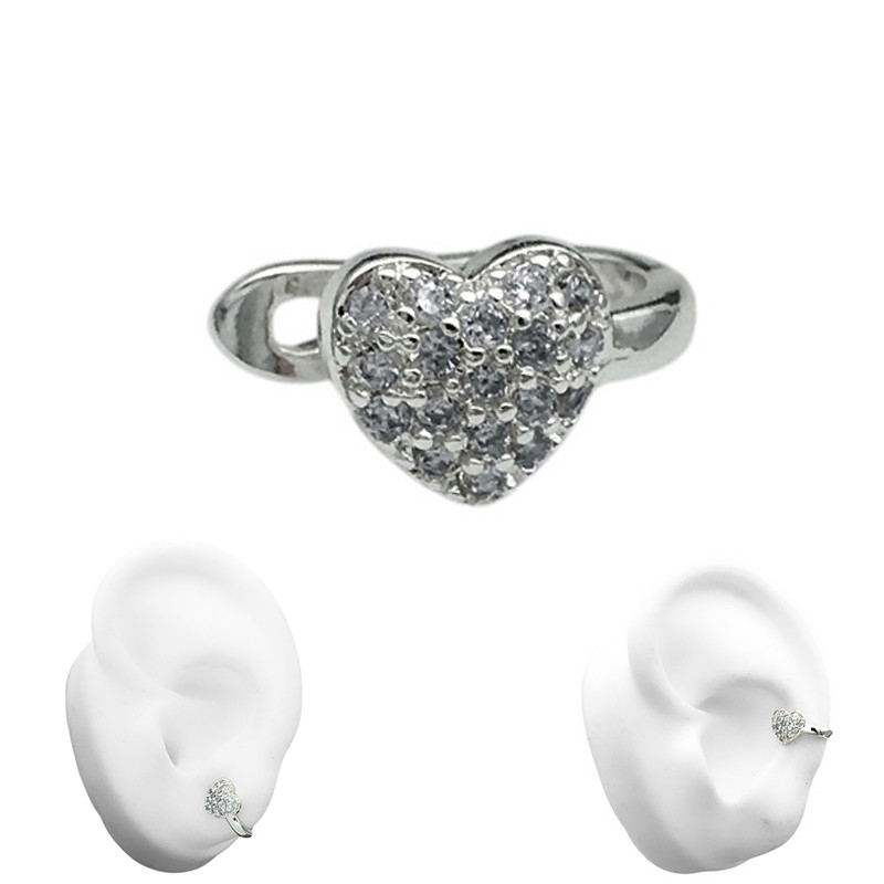 BLANCO CORAZON C/ CUBIC SOLITARIO CUFF BIDU PASANTE FANTASIA FINA ARO